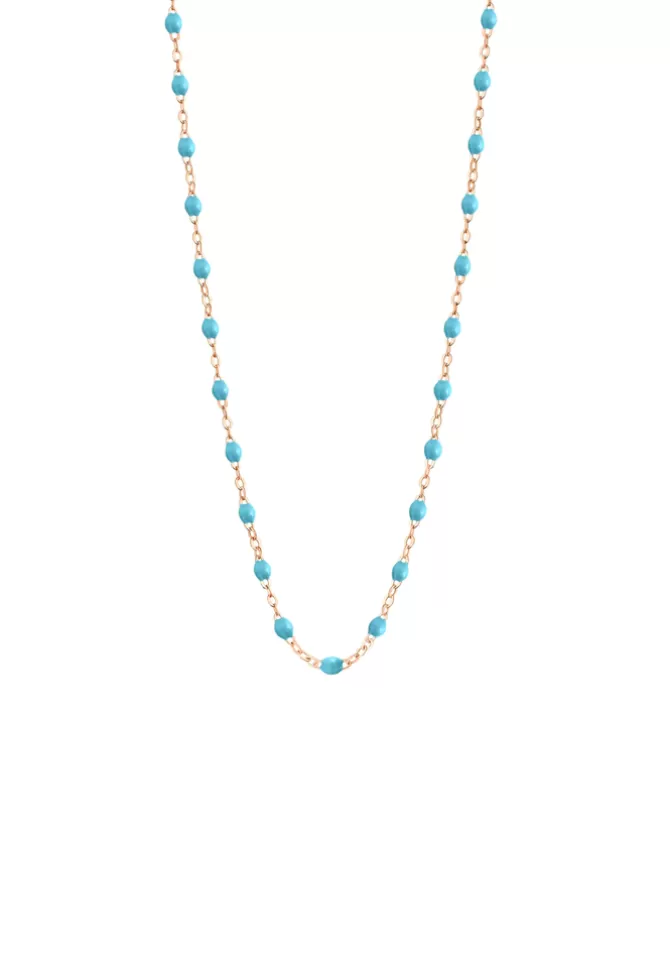 Gigi Clozeau Collier Classique Gigi Or Rose Et Résines Turquoise 42cm Hot