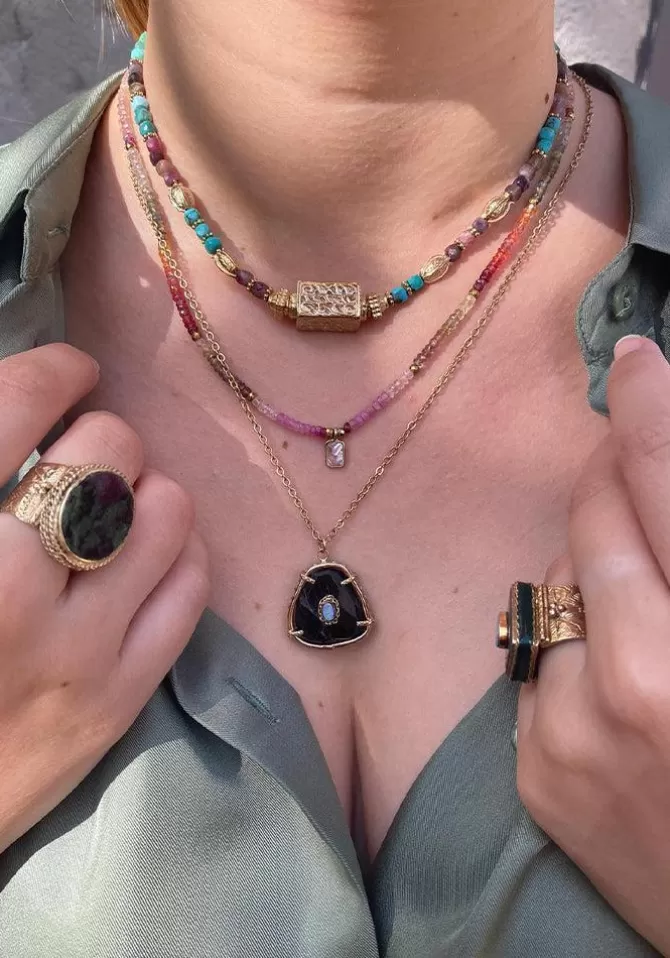 Room Service Collier Dhyana Turquoise Tourmaline Best Sale