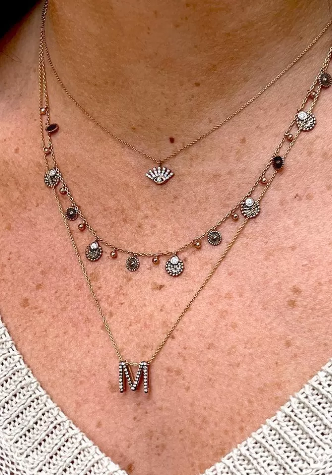 Kismet By Milka Collier Evil Eye Slim Chain Diamant Blanc Online