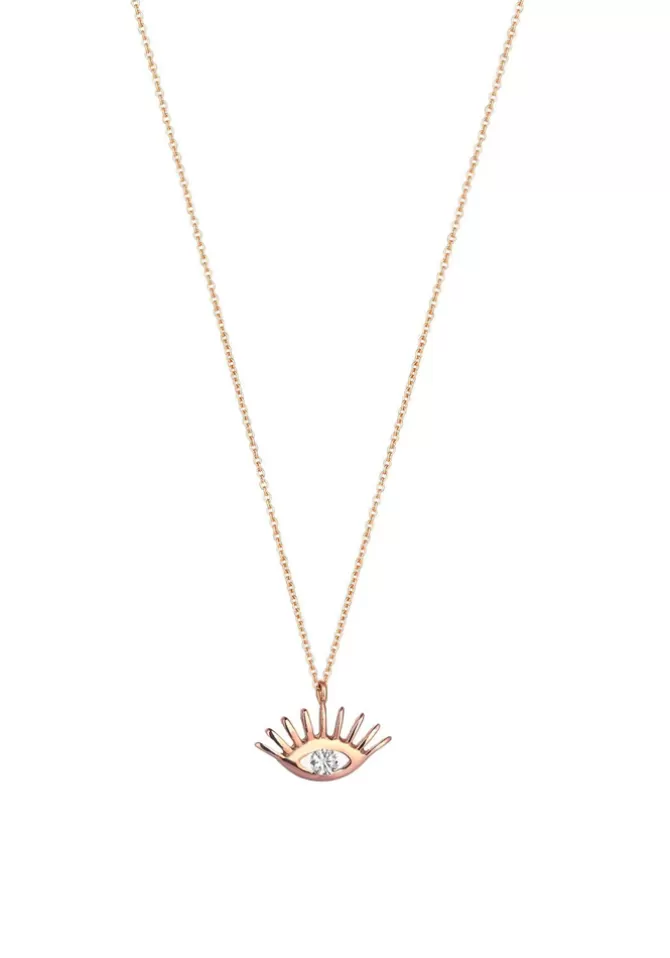 Kismet By Milka Collier Evil Eye Slim Chain Or Rose Sale