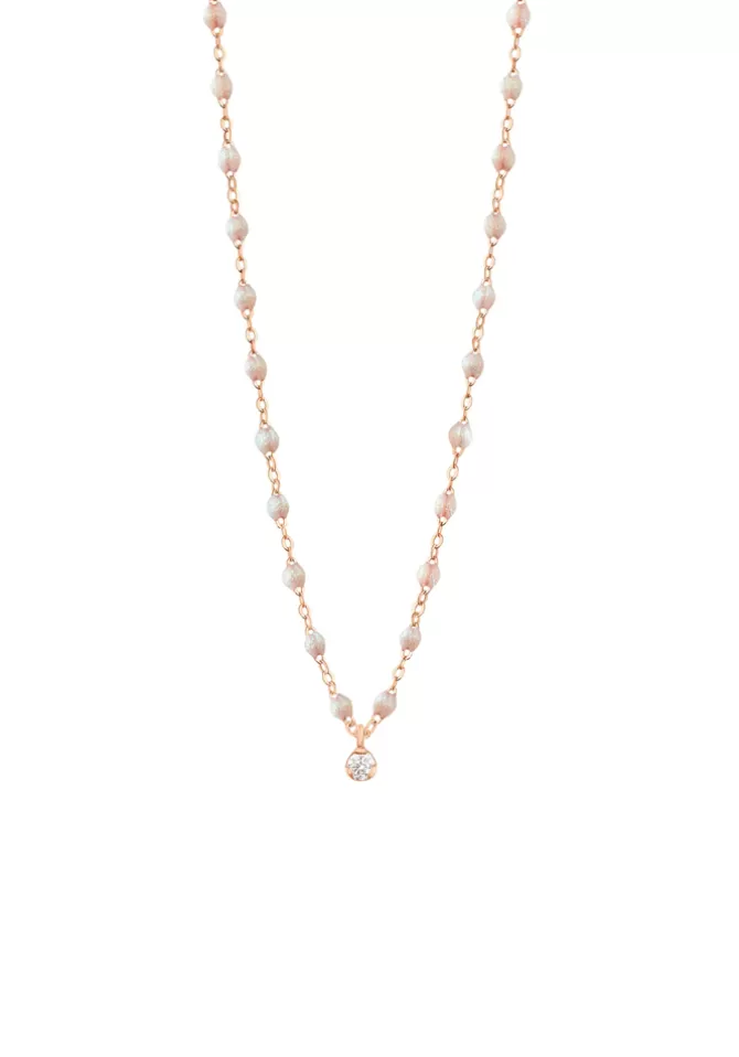 Gigi Clozeau Collier Gigi Suprême Or Rose Diamant Et Résines Opale 42cm Shop