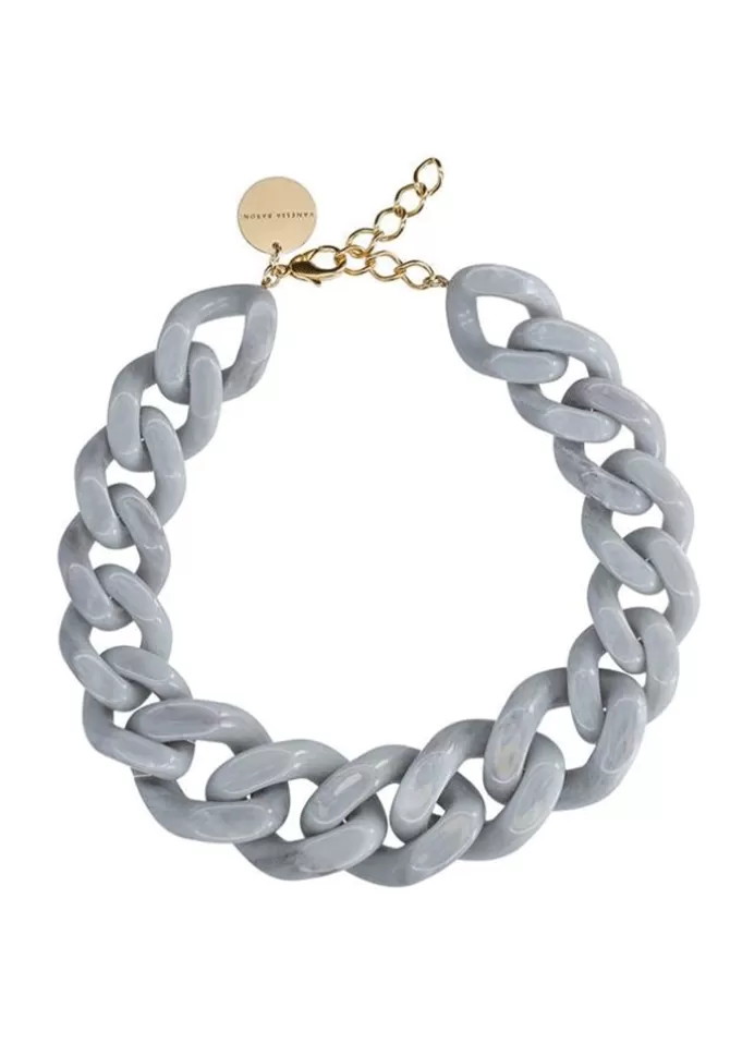 Vanessa Baroni Collier Great Marbre Gris Clair Store
