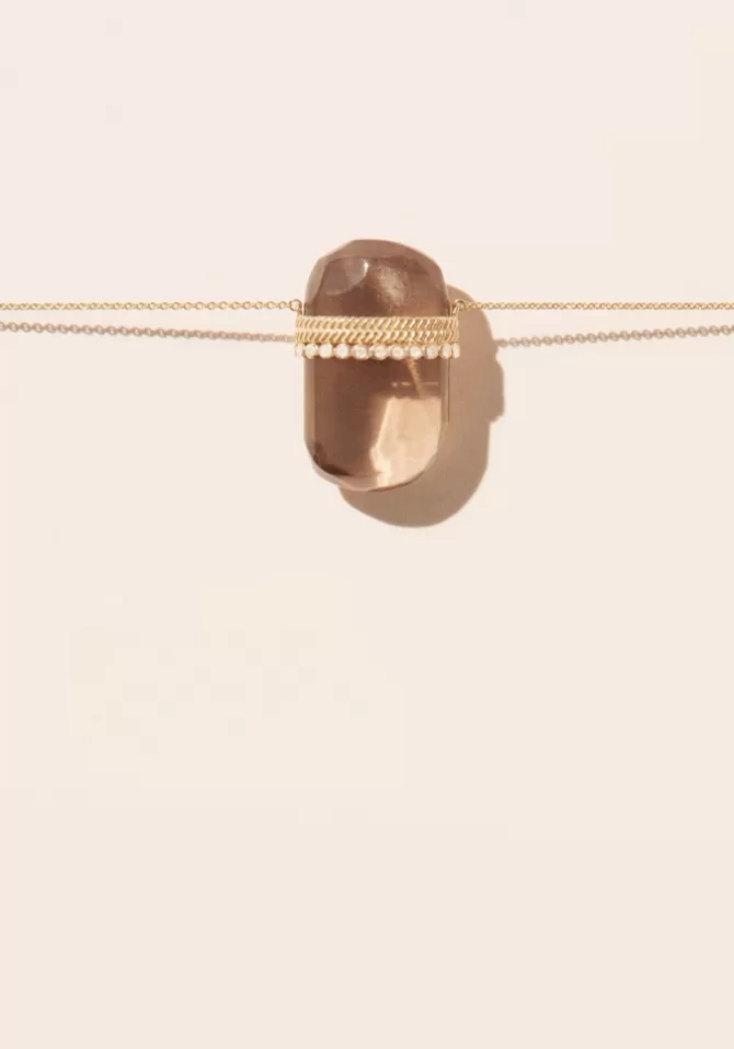 Pascale Monvoisin Collier Jil Quartz Fumé Clearance