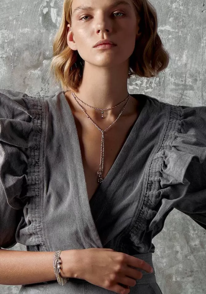 Marie-Laure Chamorel Collier N°753 Doré Et Rouge Cheap