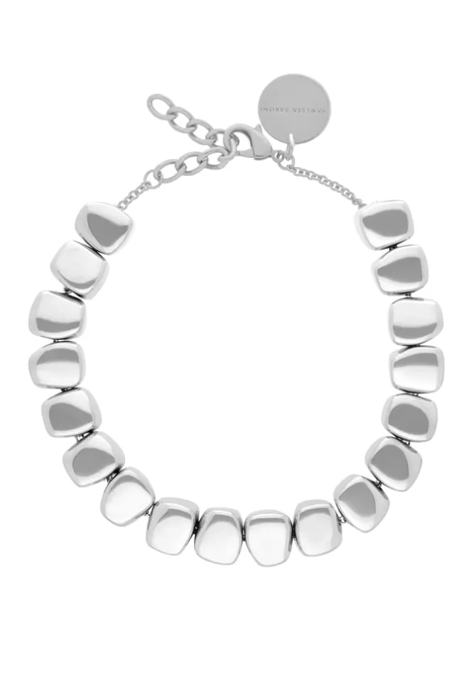 Vanessa Baroni Collier Small Organic Shaped Silver Clearance