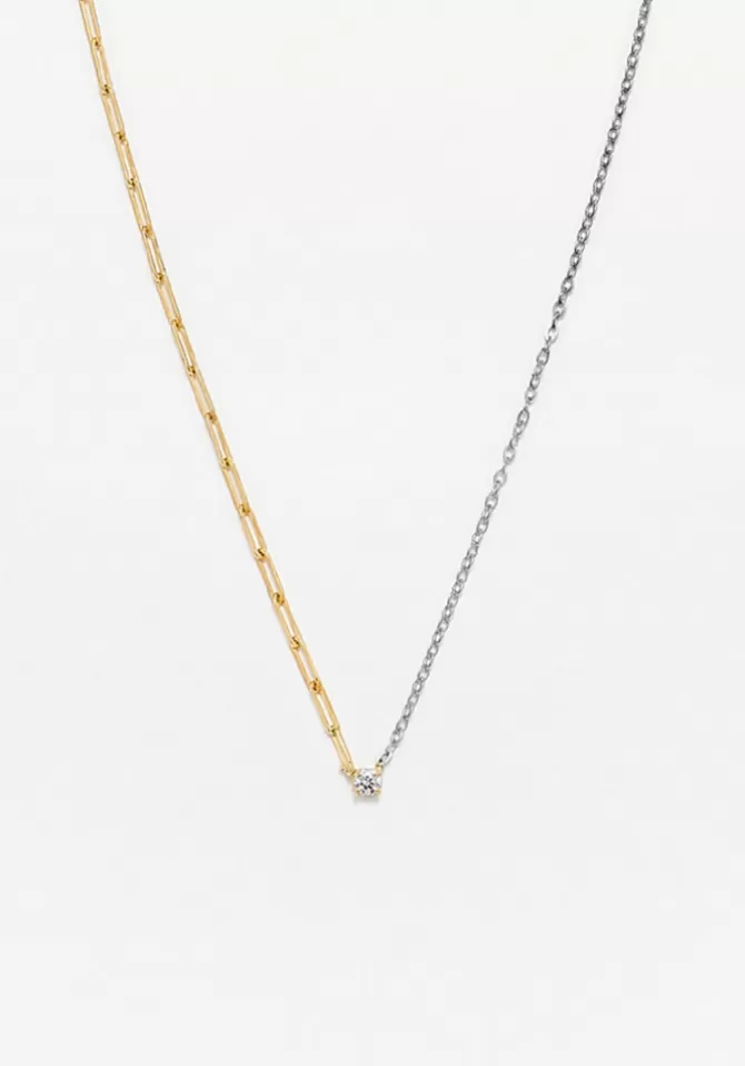 Yvonne Léon Collier Solitaire Diamant Rond Deux Ors Sale