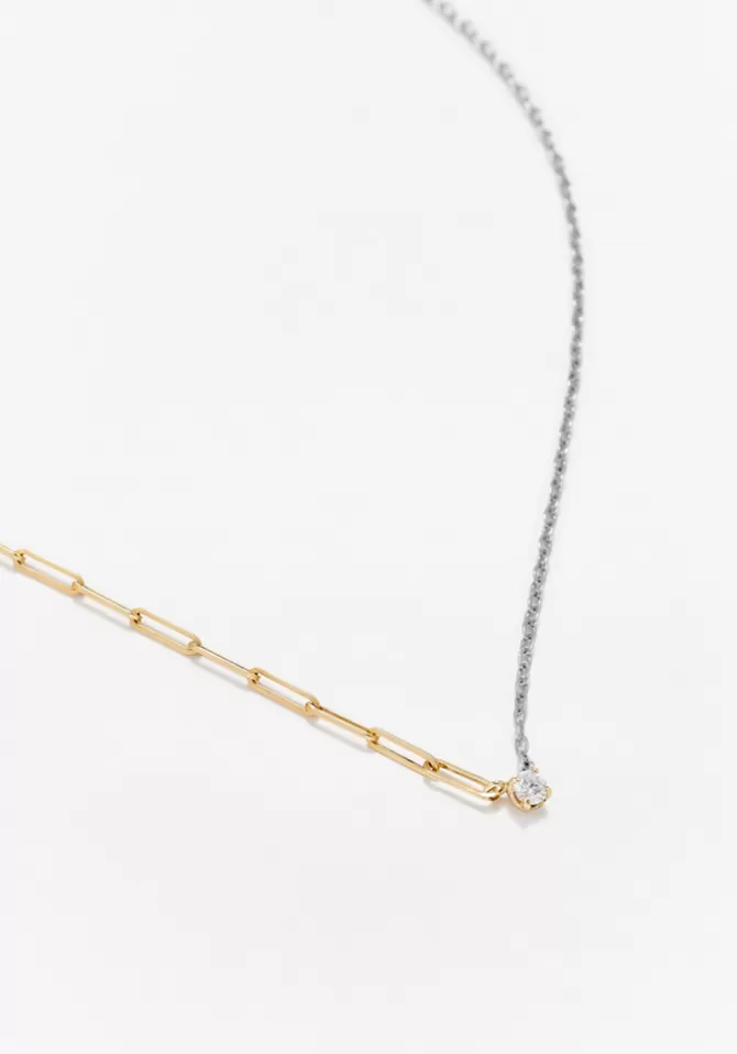 Yvonne Léon Collier Solitaire Diamant Rond Deux Ors Sale