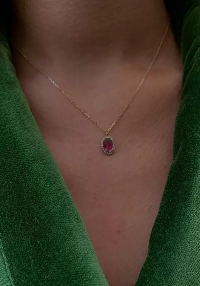 Céline Daoust Collier Stella Tourmaline Watermelon Cheap