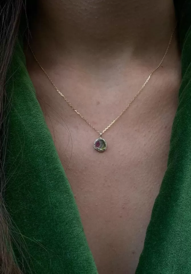 Céline Daoust Collier Stella Tourmaline Watermelon Shop
