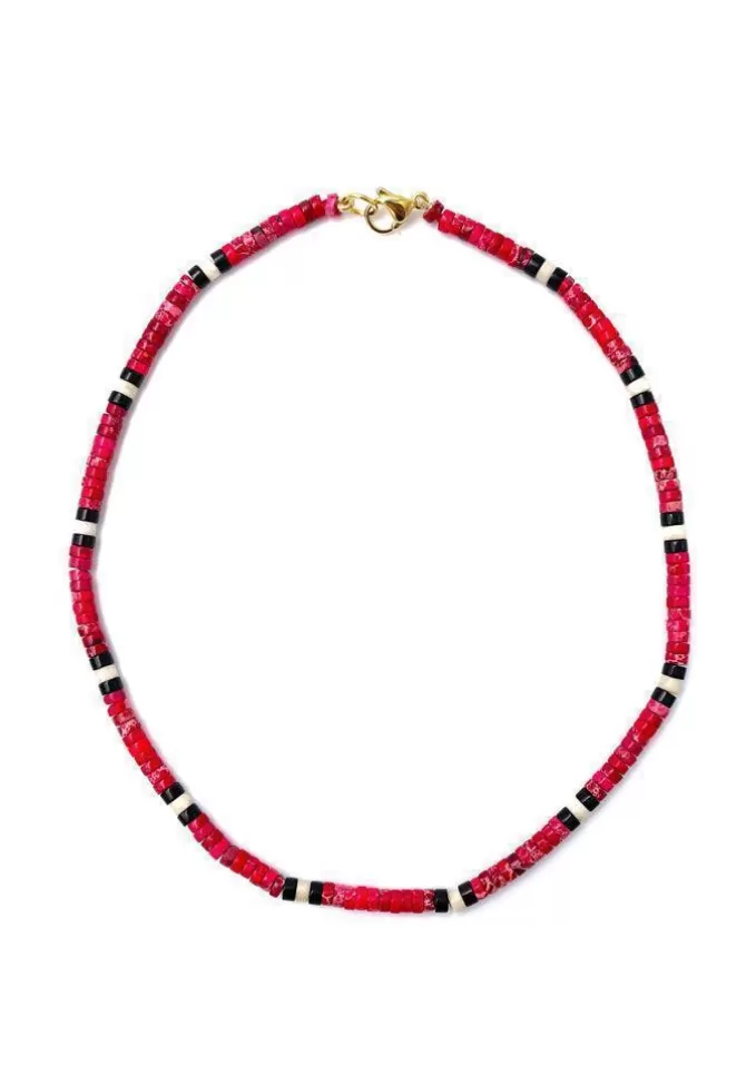 Fifilz Collier Surfer Multi Rondelles Rouge New