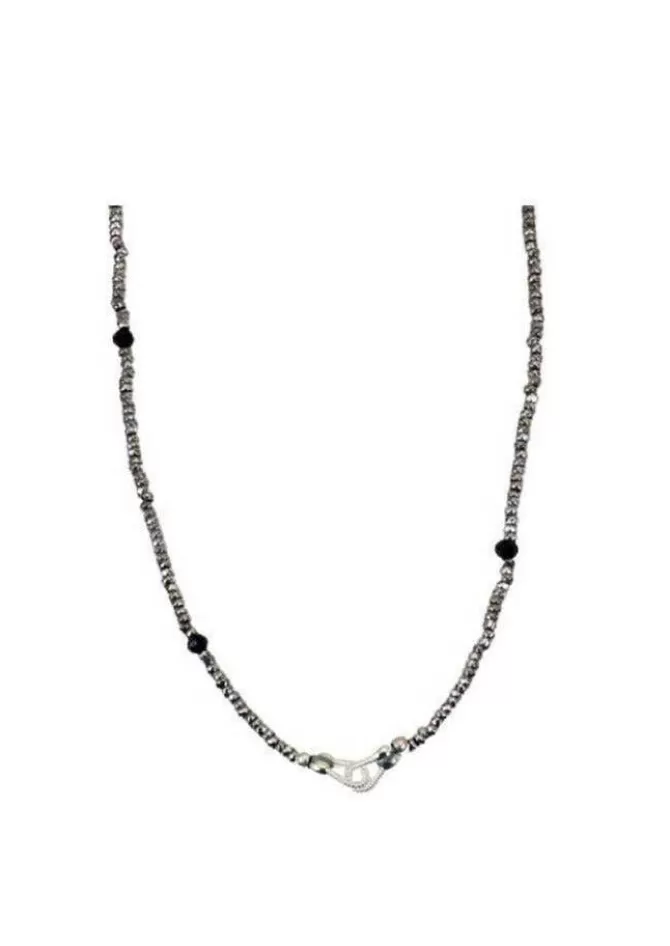 Sing A Song Collier Toi & Moi BB Hématites Et Cristal Noir Argent Discount