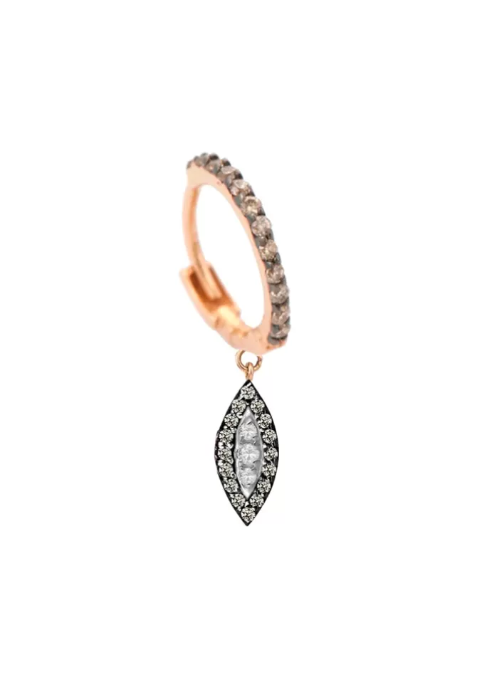 Kismet By Milka Créole Almond Eye Dangling Hoop Diamants Blancs Et Champagne Cheap