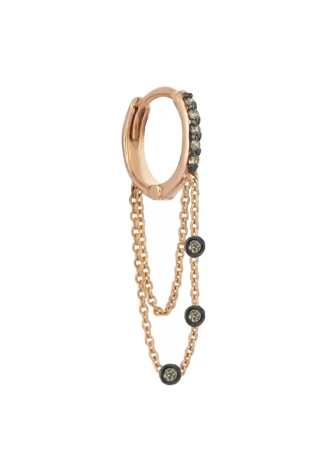 Kismet By Milka Créole Antoinette Dangling Hoop Diamants Champagne Flash Sale