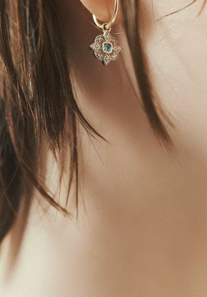 Pascale Monvoisin Créole Bettina Diamants Blancs Et Topaze London Blue Cheap