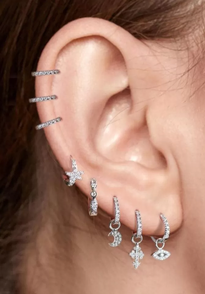 Feidt Créole Double Ovales Or Blanc Diamants Blancs Best Sale