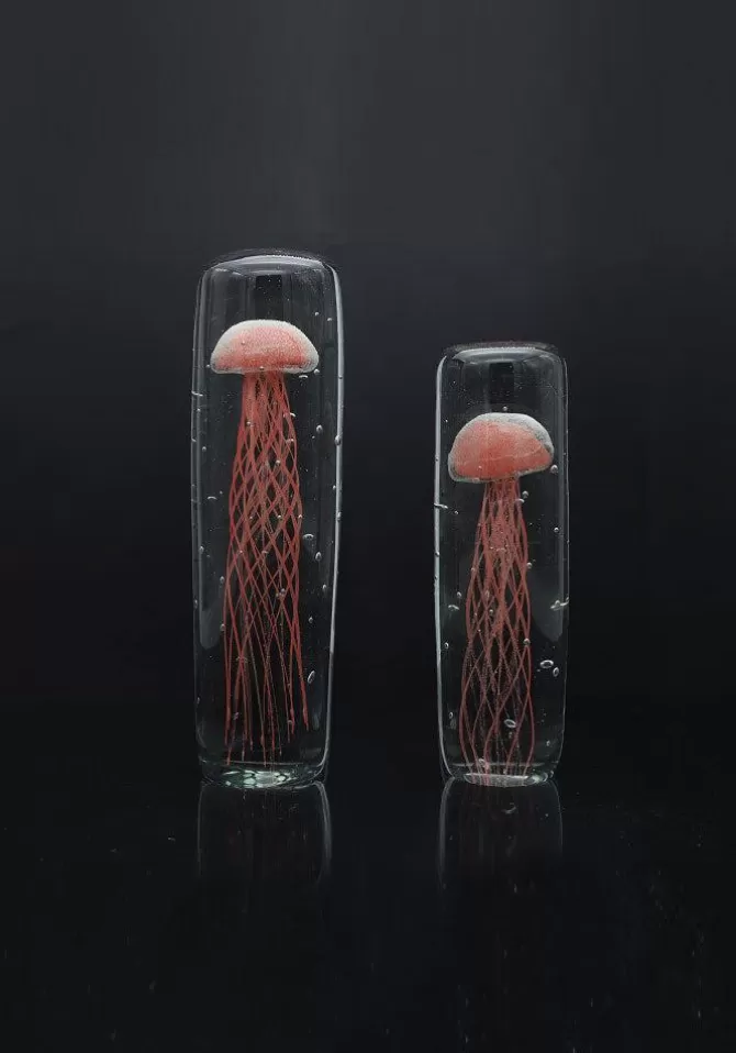 Blush Sélection Décoration Décoration Haute En Verre Avec Méduse Rouge Online