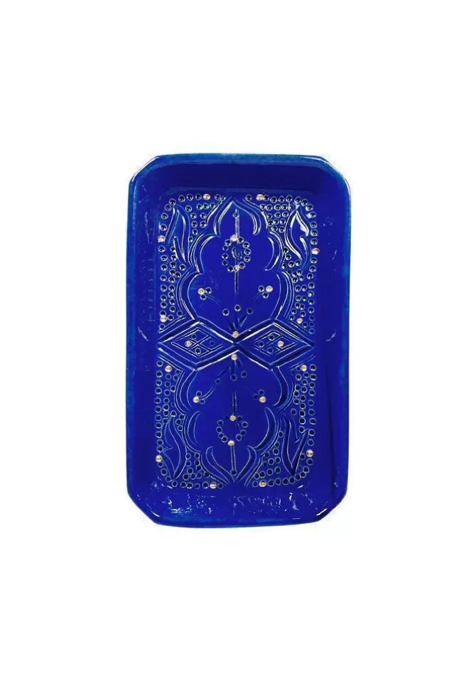 Chabi Chic Grand Plateau Rectangle Empreinte Bleu Majorelle Best Sale