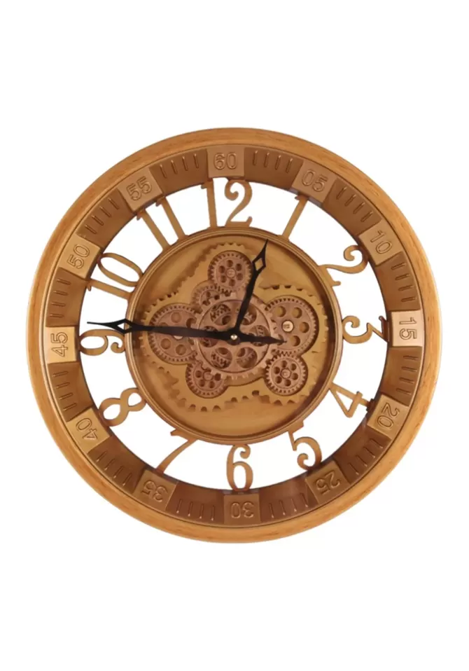 Blush Sélection Décoration Horloge Ronde Mécanisme Apparent Store