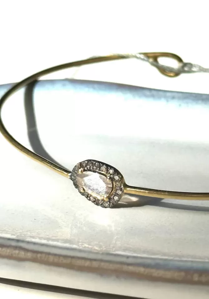 Vic et Max Jonc Victoria Diamant Polki Champagne New