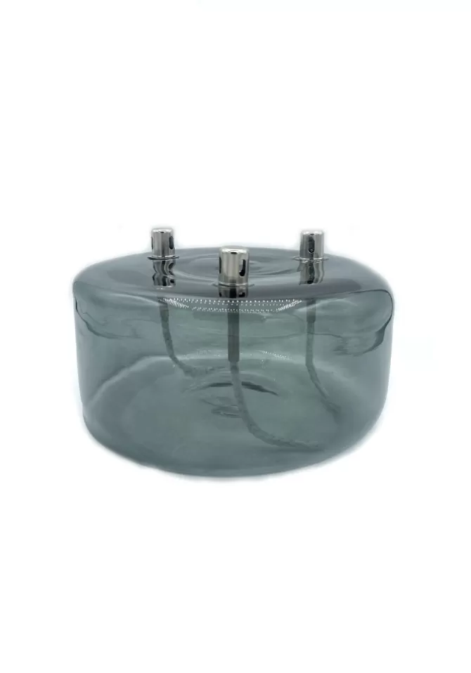 Bazar De Luxe Lampe À Huile 3 Mèches Verre Fumé Shop