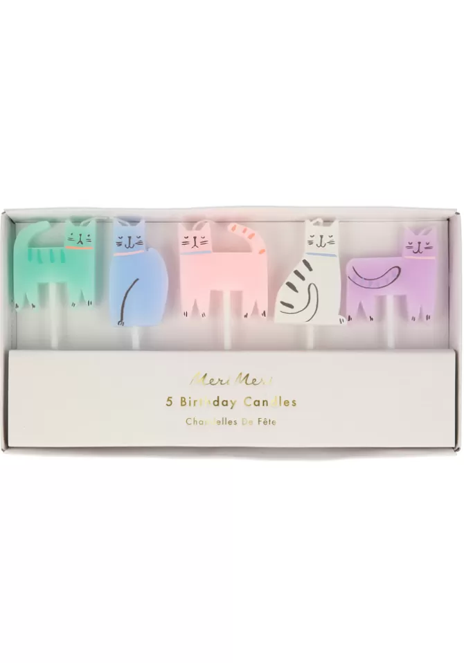 Meri Meri Lot De 5 Bougies Chat Best