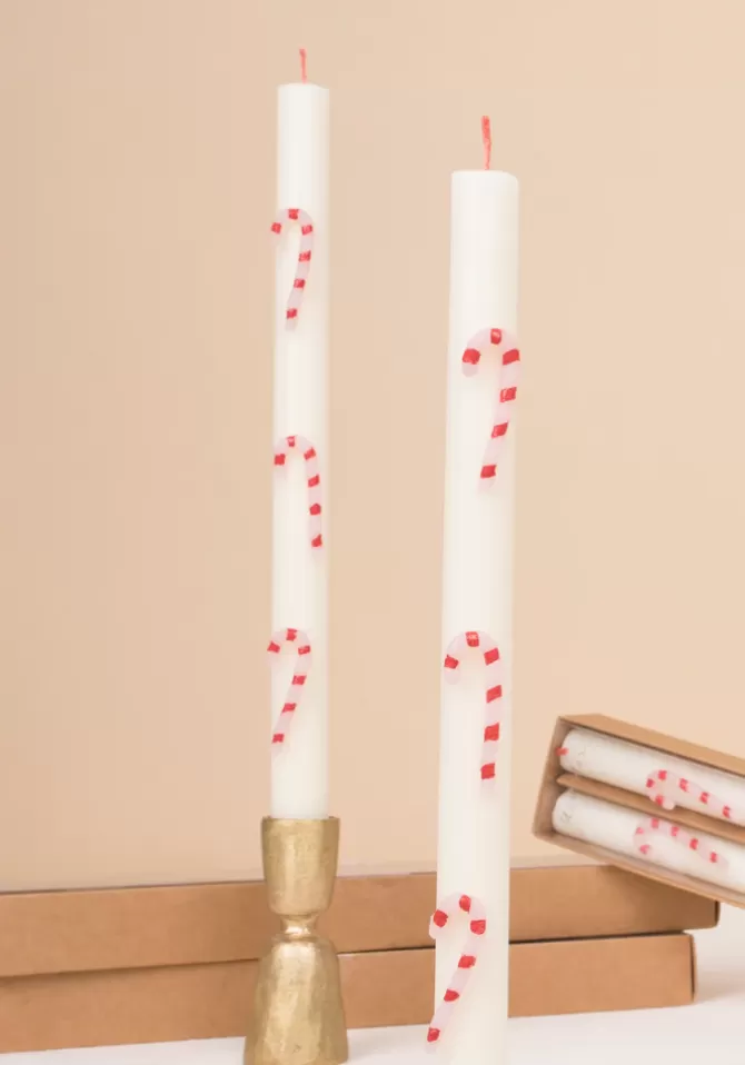 Meri Meri Lot De 2 Bougies Cierges Canne À Sucre Hot
