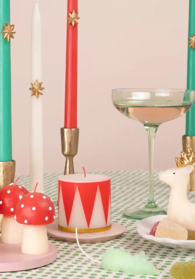 Meri Meri Lot de 6 Bougies Cierges De 3 Couleurs Avec Etoile Dorée Store