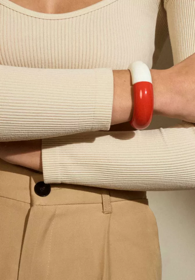Vanessa Baroni Manchette Bicolore Red Discount
