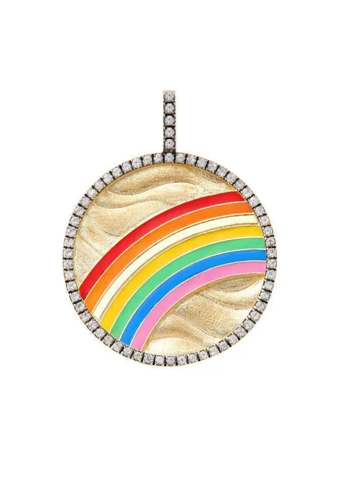 Feidt Médaille Rainbow Email Et Saphirs Blancs Sale