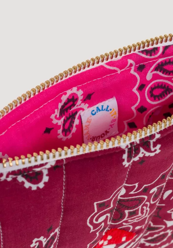 Call It By Your Name Mini Pochette Bandana Champignon Bordeaux Fuschia Cheap