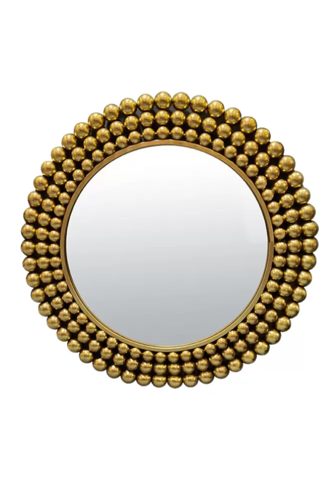 Blush Sélection Décoration Miroir Rond Perles Dorées Online