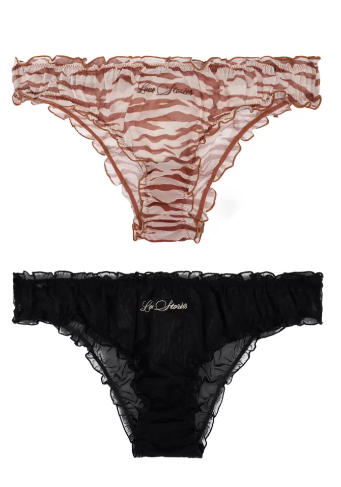 Love Stories Pack De 2 Culottes Lola Noire Et Zébrée Marron Best