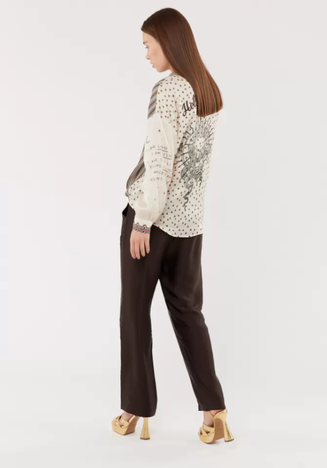 Me369 Pantalon Demi Couleur Brown Outlet