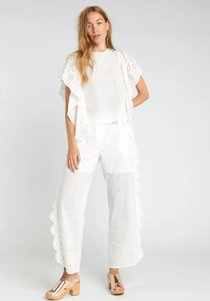 V De Vinster Pantalon Shiffli Blanc Outlet