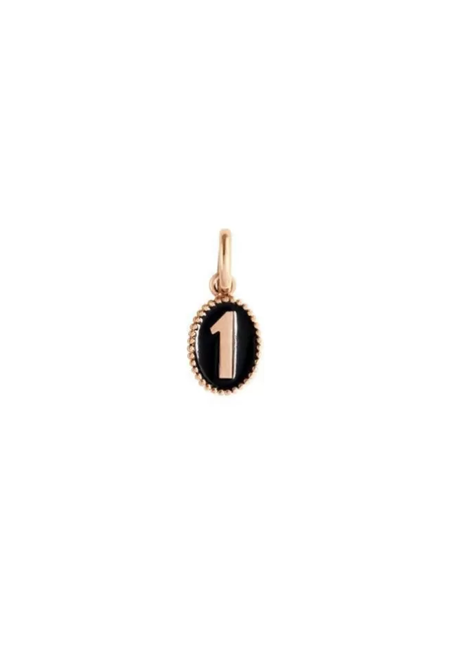 Gigi Clozeau Pendentif Chiffre Or Rose Et Résine Noire Fashion