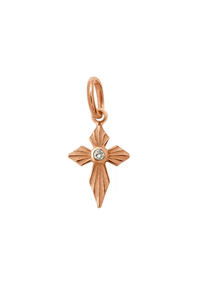 Gigi Clozeau Pendentif Croix Lumière Diamant Or Rose Cheap
