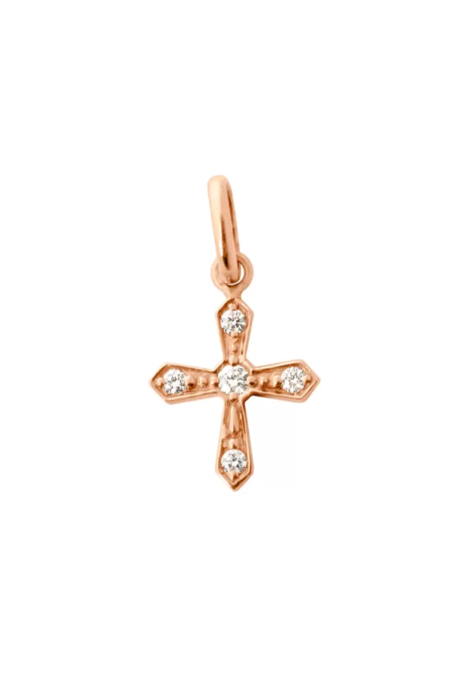 Gigi Clozeau Pendentif Croix Vintage Or Rose Et Diamants Flash Sale
