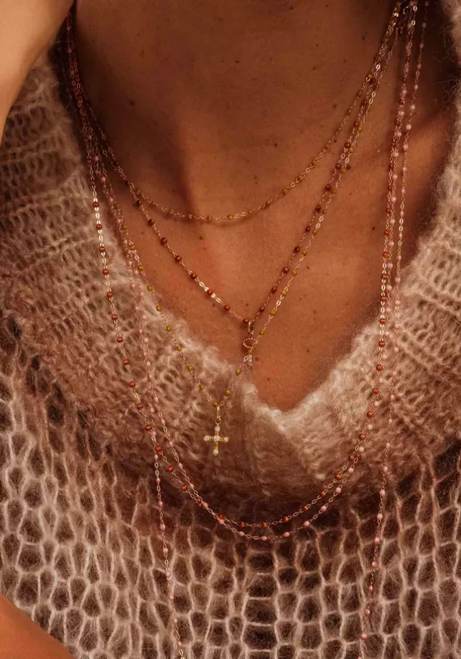 Gigi Clozeau Pendentif Croix Vintage Or Rose Et Diamants Flash Sale