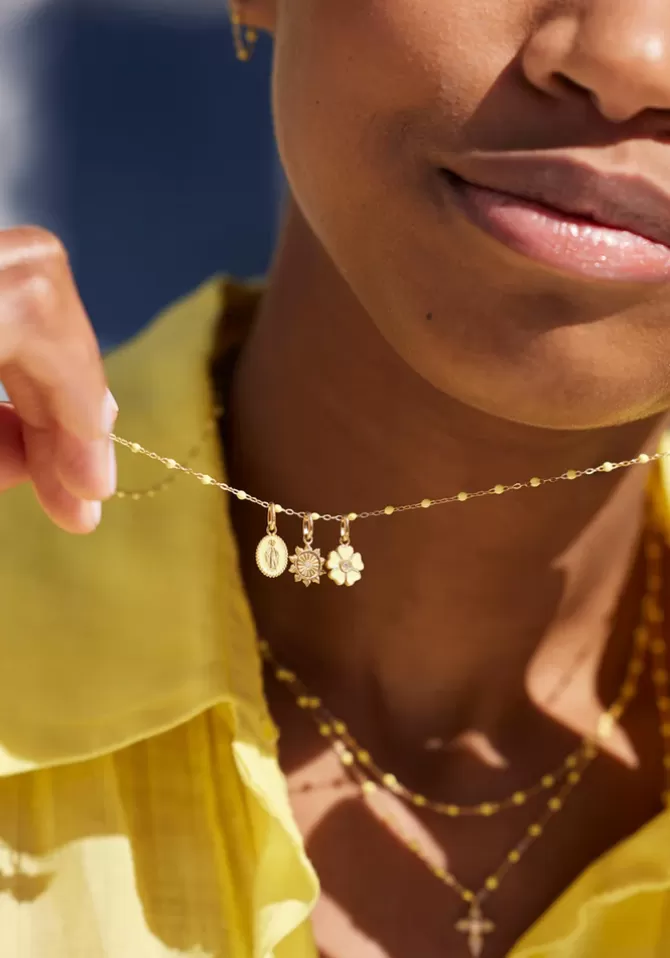 Gigi Clozeau Pendentif Madone Or Rose Résine Mimosa Best Sale