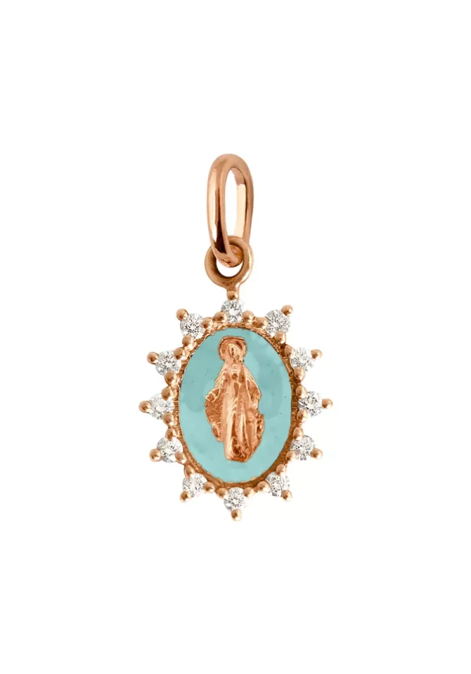 Gigi Clozeau Pendentif Madone Suprême Diamants Or Rose Et Résines Glacier New