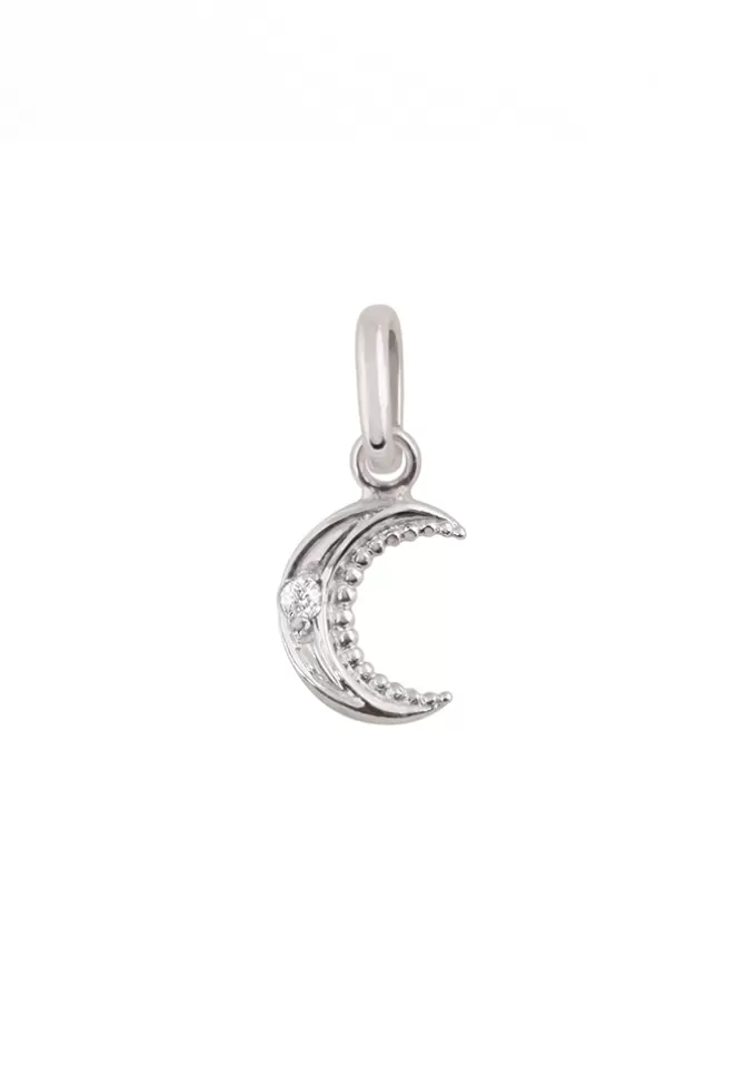 Gigi Clozeau Pendentif Petite Lune Or Blanc Diamants Discount