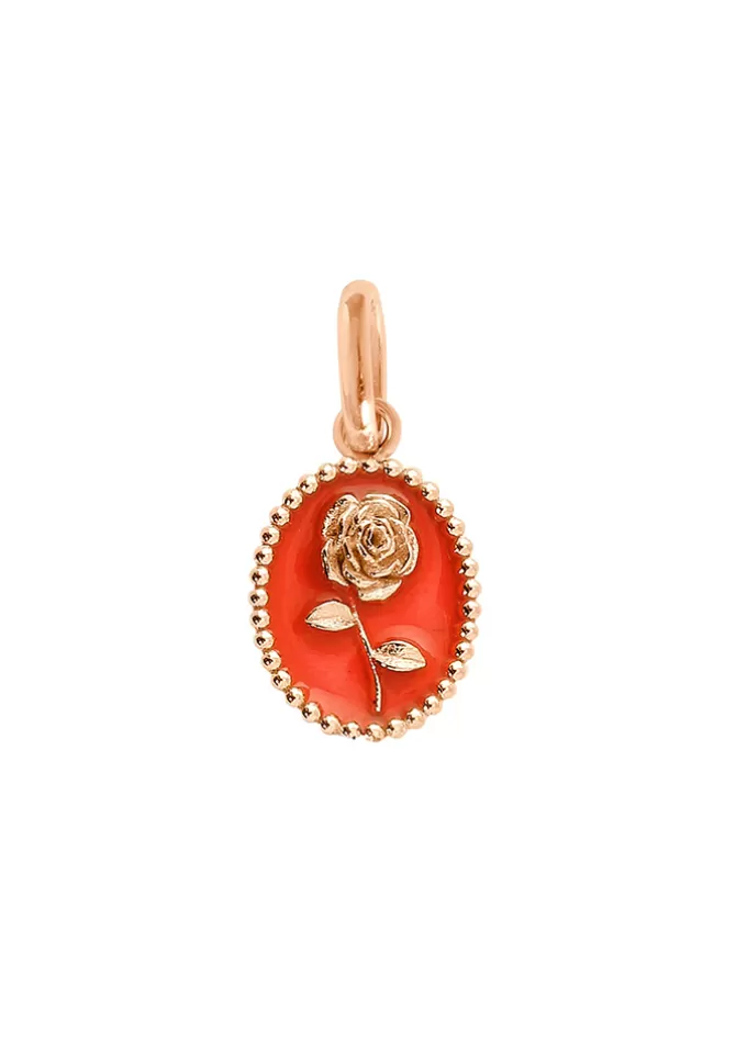 Gigi Clozeau Pendentif Rose Or Rose Résine Corail Clearance