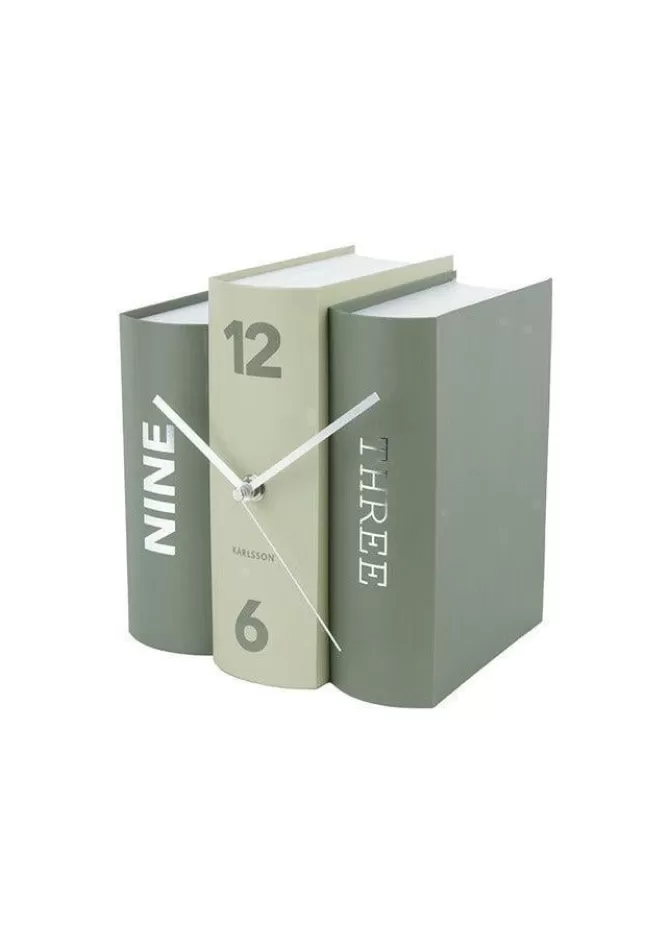 Blush Sélection Décoration Pendule De Table "Clock Book" Vert Outlet
