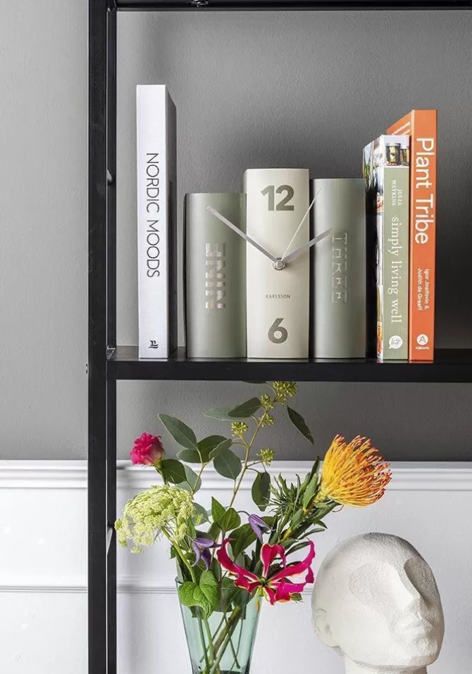 Blush Sélection Décoration Pendule De Table "Clock Book" Vert Outlet
