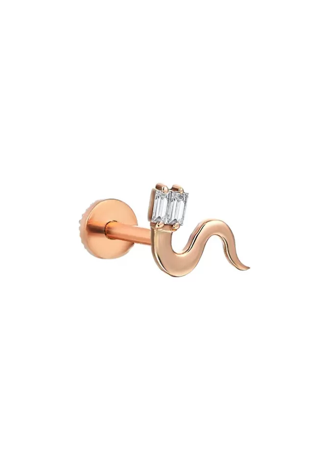 Kismet By Milka Piercing Baguette Snake Diamant Blanc Hot