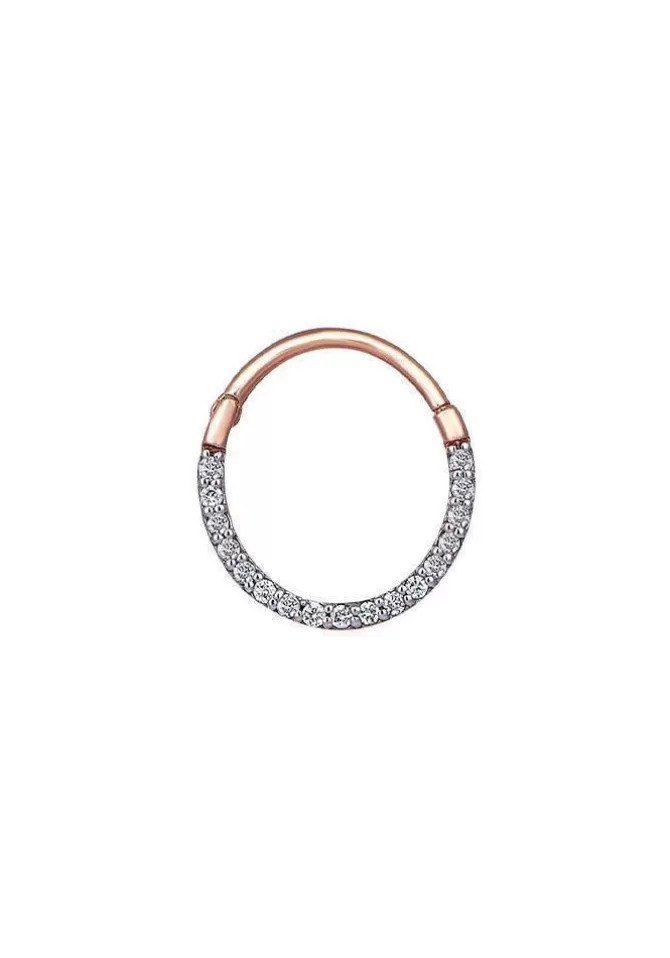 Kismet By Milka Piercing Hoop Or Rose Et Diamant Blanc Best Sale