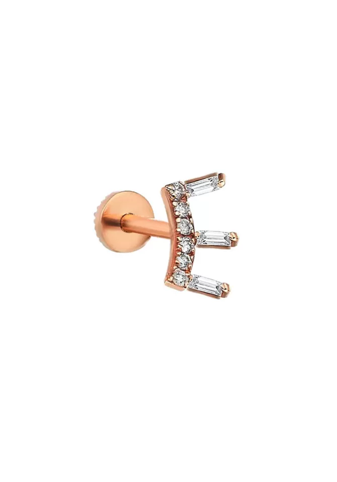 Kismet By Milka Piercing Mini Baguette Arc Diamants Blancs Fashion
