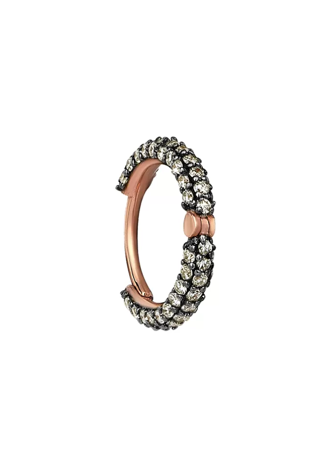 Kismet By Milka Piercing Pavé Hoop Diamants Champagne New
