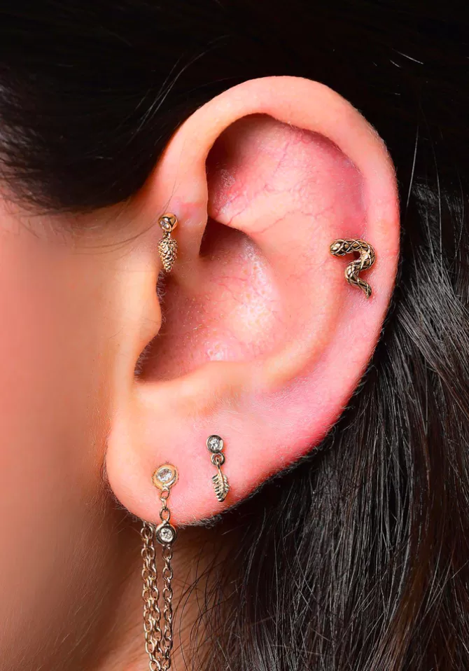 Kismet By Milka Piercing Textured Snake Best Sale