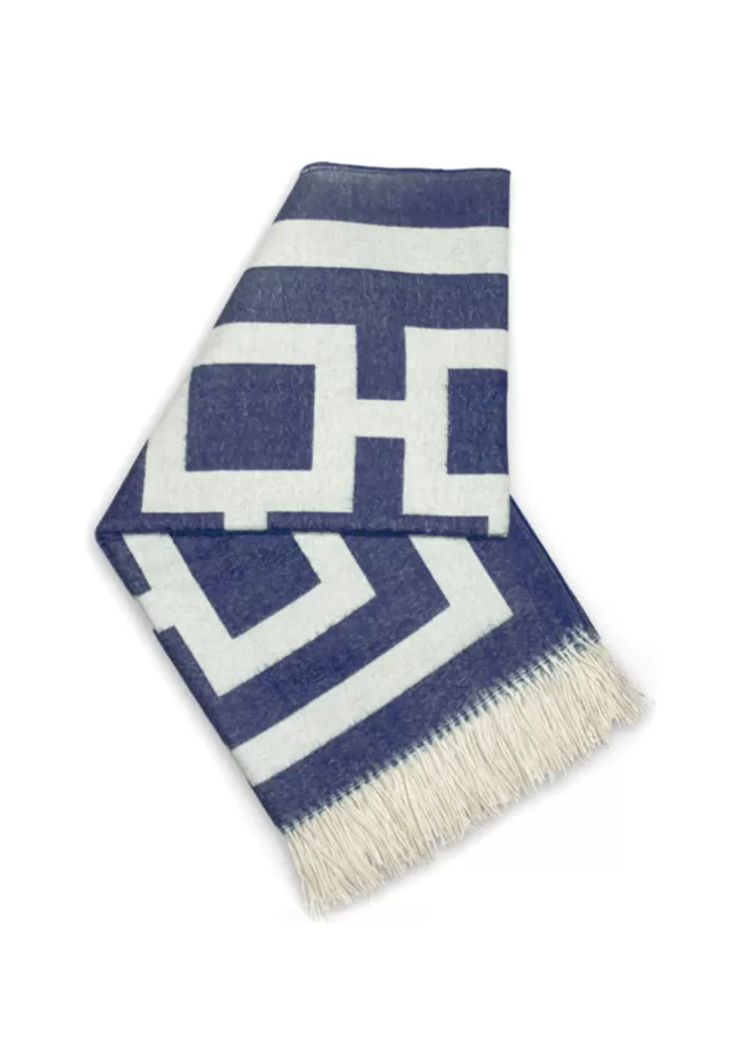 Jonathan Adler Plaid Nixon Beige Et Bleu Outlet